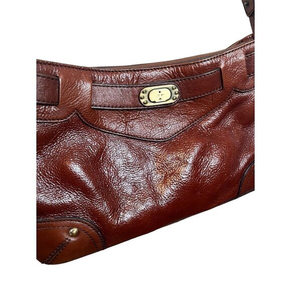 Etienne Aigner Bag Brown Leather Shoulder Boho Western Retro Hippie Indie 80s - Picture 3 of 16